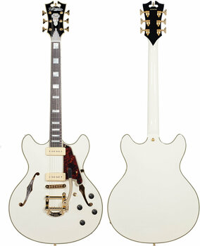 Halvakustisk gitarr D'Angelico Excel DC Shoreline (with Bigsby) Vintage White - 2