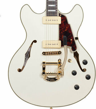 Halvakustisk gitarr D'Angelico Excel DC Shoreline (with Bigsby) Vintage White - 4