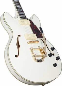 Halvakustisk gitarr D'Angelico Excel DC Shoreline (with Bigsby) Vintage White - 5