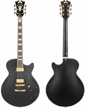 Semi-Acoustic Guitar D'Angelico Deluxe SS Stop-bar Matte Midnight - 3