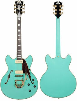 Halvakustisk gitarr D'Angelico Excel DC Shoreline (with Bigsby) Surf Green - 4