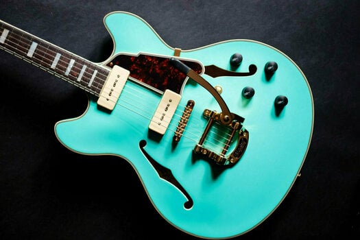 Halvakustisk gitarr D'Angelico Excel DC Shoreline (with Bigsby) Surf Green - 5