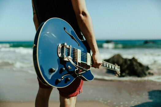 Halvakustisk gitarr D'Angelico Excel DC Shoreline (with Bigsby) Ocean Blue - 3