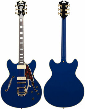 Halvakustisk gitarr D'Angelico Excel DC Shoreline (with Bigsby) Ocean Blue - 4