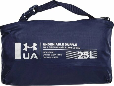 Mochila/saco de estilo de vida Under Armour UA Hustle 5.0 Packable XS Duffle Midnight Navy/Metallic Silver 25 L Saco de desporto - 4