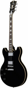 Halvakustisk guitar D'Angelico Premier DC Stop-bar Sort - 4