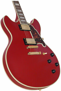 Semiakustická kytara D'Angelico Deluxe DC Stop-bar Matte Cherry - 3