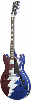Semi-Acoustic Guitar D'Angelico Premier Grateful Dead DC Red, White, Blue - 2