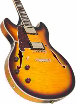 Guitare électrique pour gauchers D'Angelico Excel DC Stop-bar Lefty Vintage Sunburst - 2