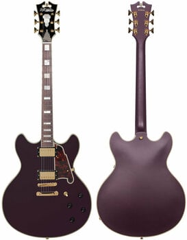 Semi-akoestische gitaar D'Angelico Deluxe DC Stop-bar Matte Plum - 2