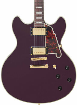Semi-akoestische gitaar D'Angelico Deluxe DC Stop-bar Matte Plum - 3