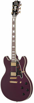 Semi-Acoustic Guitar D'Angelico Deluxe DC Stop-bar Matte Plum - 4