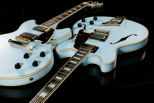 Semiakustická kytara D'Angelico Deluxe DC Stairstep Matte Powder Blue - 3