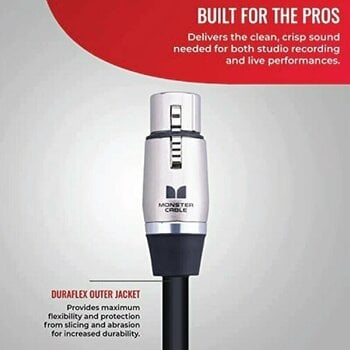 Microphone Cable Monster Cable  Prolink Performer 600 5FT XLR Microphone Cable Black 1,5 m - 5