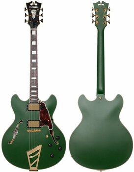Semi-Acoustic Guitar D'Angelico Deluxe DC Stairstep Matte Emerald - 5
