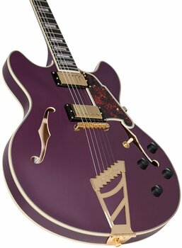 Guitare semi-acoustique D'Angelico Deluxe DC Stairstep Matte Plum - 2