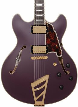 Guitare semi-acoustique D'Angelico Deluxe DC Stairstep Matte Plum - 4
