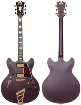Semi-Acoustic Guitar D'Angelico Deluxe DC Stairstep Matte Plum - 5