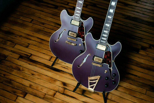 Semi-Acoustic Guitar D'Angelico Deluxe DC Stairstep Matte Plum - 6