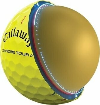 Golf žogice Callaway Chrome Tour Yellow Golf Balls Triple Track - 6