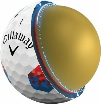Piłka golfowa Callaway Chrome Tour White Golf Balls Red/Blue TruTrack - 6