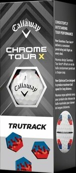 Golfová loptička Callaway Chrome Tour X White Golf Balls Red/Blue TruTrack - 4