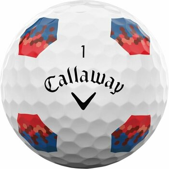 Golfová loptička Callaway Chrome Soft 2024 White Golf Balls Red/Blue TruTrack - 3
