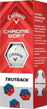 Μπάλες Γκολφ Callaway Chrome Soft 2024 White Golf Balls Red/Blue TruTrack - 4