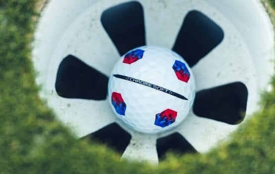 Golfová loptička Callaway Chrome Soft 2024 White Golf Balls Red/Blue TruTrack - 8