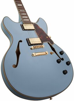 Semiakustická gitara D'Angelico Deluxe DC Stop-bar Matte Powder Blue - 2