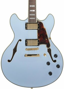 Semiakustická kytara D'Angelico Deluxe DC Stop-bar Matte Powder Blue - 3