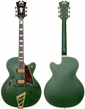 Semi-akoestische gitaar D'Angelico Deluxe DH Matte Emerald - 3