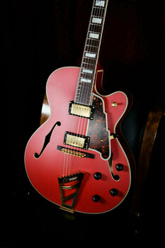 Halvakustisk gitarr D'Angelico Deluxe DH Matte Cherry Halvakustisk gitarr - 2