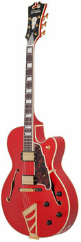 Halvakustisk gitarr D'Angelico Deluxe DH Matte Cherry Halvakustisk gitarr - 3