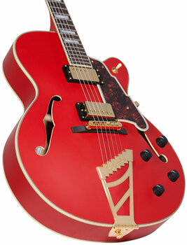 Halvakustisk gitarr D'Angelico Deluxe DH Matte Cherry Halvakustisk gitarr - 5