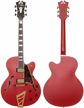 Halvakustisk gitarr D'Angelico Deluxe DH Matte Cherry Halvakustisk gitarr - 6