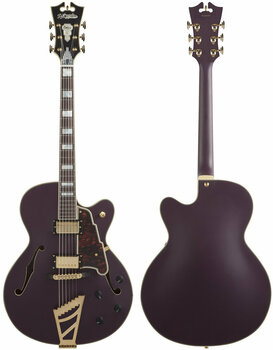 Halvakustisk gitarr D'Angelico Deluxe DH Matte Plum - 2