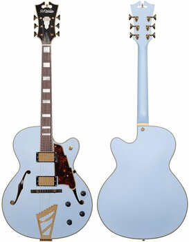 Semiakustická kytara D'Angelico Deluxe DH Matte Powder Blue - 5