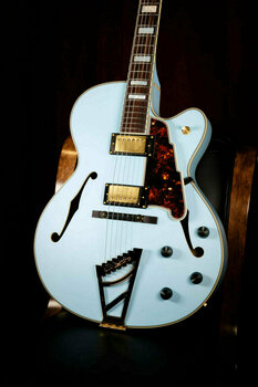 Halvakustisk gitarr D'Angelico Deluxe DH Matte Powder Blue - 6