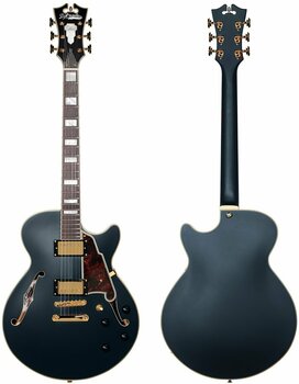 Guitare semi-acoustique D'Angelico Deluxe SS Stop-bar Matte Midnight - 5