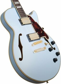 Semiakustická kytara D'Angelico Deluxe SS Stop-bar Matte Powder Blue - 2