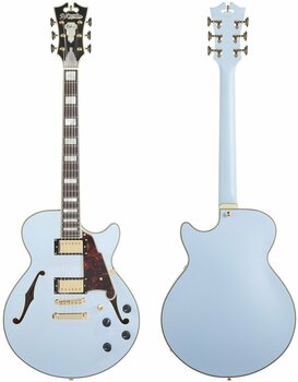 Semi-Acoustic Guitar D'Angelico Deluxe SS Stop-bar Matte Powder Blue - 5