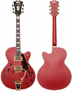 Halvakustisk gitarr D'Angelico Deluxe 175 Matte Cherry - 2
