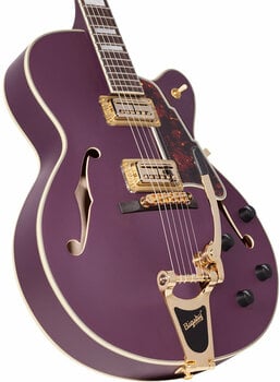 Semiakustická gitara D'Angelico Deluxe 175 Matte Plum - 4