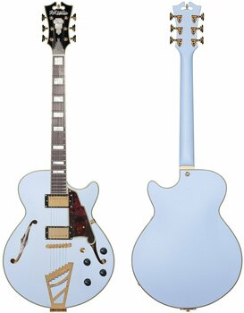 Guitare semi-acoustique D'Angelico Deluxe SS Stairstep Matte Powder Blue - 5