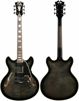 Guitare semi-acoustique D'Angelico Excel DC Stop-bar Grey Black - 5