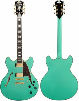 Guitare semi-acoustique D'Angelico Excel DC Stop-bar Surf Green - 3