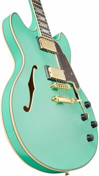 Guitare semi-acoustique D'Angelico Excel DC Stop-bar Surf Green - 4