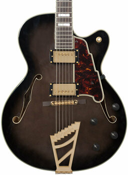 Halbresonanz-Gitarre D'Angelico Excel DH Grey Gold Hardware Black - 3