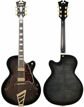 Halbresonanz-Gitarre D'Angelico Excel DH Grey Gold Hardware Black - 4